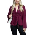 thumbnail image 1 of Women's Casual Lightweight Open Front Cardigans Soft Draped Ruffles Flare Sleeve Cardigan, 1 of 5