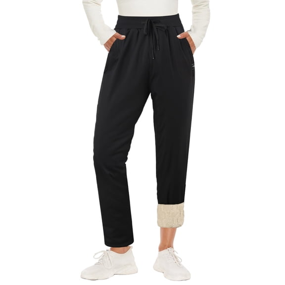 Women's Casual Lined Jogging Sweatpants High Waist Thermal Winter Pants With Side Pockets For Everyday Comfort Comfortable Sweatpants for Women Relaxed Fit Pant