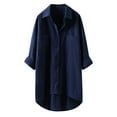 thumbnail image 1 of Women's Casual Linen Blouses Tops Long Sleeve Button Down Shirts Solid Color Shirts Womens Women's Active Shorts, 1 of 6