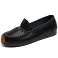 thumbnail image 1 of Women's Casual Loafers Slip On Leather Shoes Lightweight Casual Walking Shoes Female Moccasins Classic Penny Loafer Flats Boat Shoes, 1 of 7