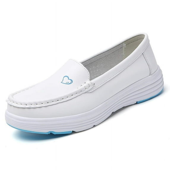 Women's Casual Loafers Slip On Leather Shoes Lightweight Casual Walking Shoes Female Moccasins Classic Penny Loafer Flats Boat Shoes