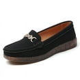 thumbnail image 1 of Women's Casual Loafers Slip On Leather Shoes Lightweight Casual Walking Shoes Female Moccasins Classic Penny Loafer Flats Boat Shoes, 1 of 9
