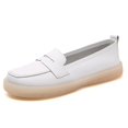 thumbnail image 1 of Women's Casual Loafers Slip On Leather Shoes Lightweight Casual Walking Shoes Female Moccasins Classic Penny Loafer Flats Boat Shoes, 1 of 1