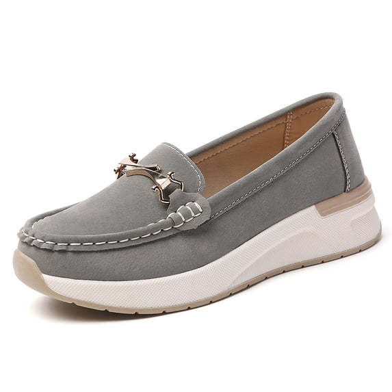 Women's Casual Loafers Slip On Leather Shoes Lightweight Walking Shoes Moccasins Classic Penny Loafer Flatforms Boat Shoes