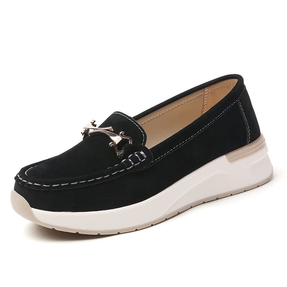 Women's Casual Loafers Slip On Leather Shoes Lightweight Walking Shoes Moccasins Classic Penny Loafer Flatforms Boat Shoes
