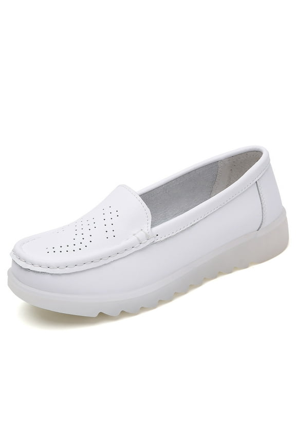 Women's Casual Loafers Slip On Leather Shoes Lightweight Walking Shoes Moccasins Classic Penny Loafer Flats Boat Shoes