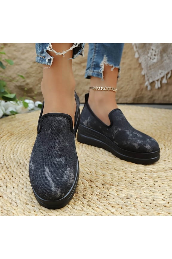 Women's Casual Loafers, Winter Slip on Shoes with Flat Thick Sole, Round Toe Comfortable Footwear for Everyday Wear, Outdoor and Indoor Use