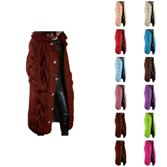 Women's Casual Long Button Down Cardigan Sweater Lightweight Knit Open Front Coat Outerwear Cardigan Sweaters for Women