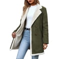 thumbnail image 1 of Women's Casual Long Coat Notched Lapel Winter Warm Overcoat Outdoor Fall Fashion Outerwear, 1 of 4