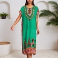 thumbnail image 1 of Women's Casual Long Kaftan Dress Scoop Neck Maxi Caftan Dress (Green One Size), 1 of 2