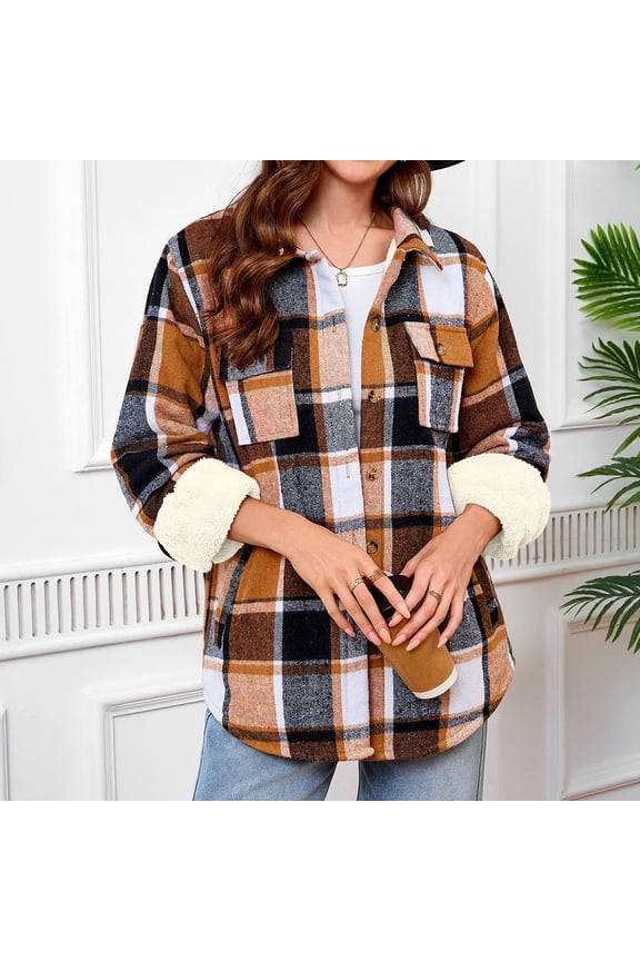 Women's Casual Long Sleeve Button Down Collar Tops Shirts Blouses with Pocket Print Design for Business Office Work Vacation Travel Fashion Essential Gift for Ladies | Aestivo,Multicolor L