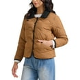 thumbnail image 1 of INSPIRE CHIC Women's Casual Long Sleeve Button Down Puffer Jacket Padded Outerwear Coats S Brown, 1 of 6