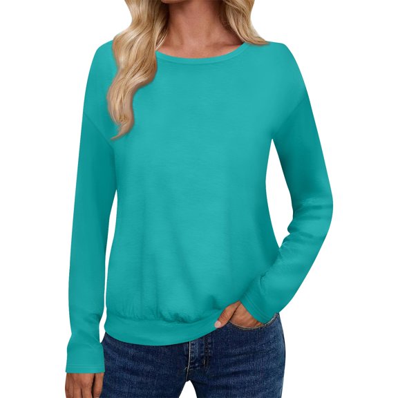Women's Casual Long Sleeve Crew Neck Sweatshirt Comfortable and Stylish Pullover for Everyday Wear