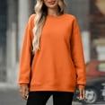 thumbnail image 1 of Women's Casual Long Sleeve Crewneck Sweatshirts Loose Soft Fleece Pullover Relaxed Fit Tops Fall Winter Fashion Clothes, 1 of 9