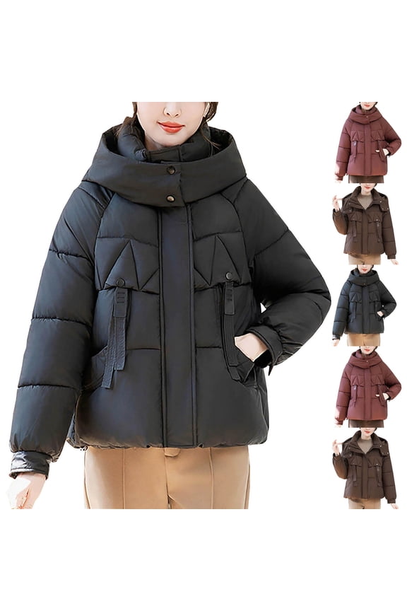 Women's Casual Long Sleeve Hooded Jacket Coat Solid Color Loose Fit Outerwear for Daily Wear Streetwear Loungewear Fashion Essential Gift for Ladies | CSEONE,Black L