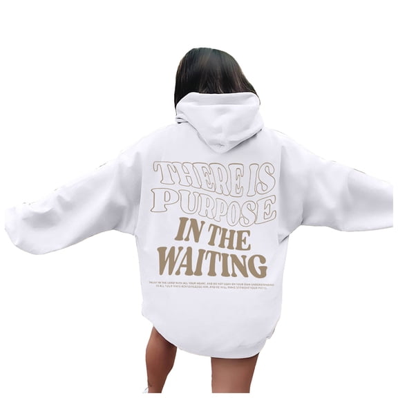 Women's Casual Long Sleeve Hooded Pullover Sweatshirt with Pockets Comfortable Loose Fit T-Shirt Style Top for Everyday Wear