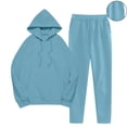 thumbnail image 1 of Women's Casual Long Sleeve Hooded Sweatshirt and Pants Set with Pockets Soft Comfortable Four Season Athletic Wear, 1 of 7