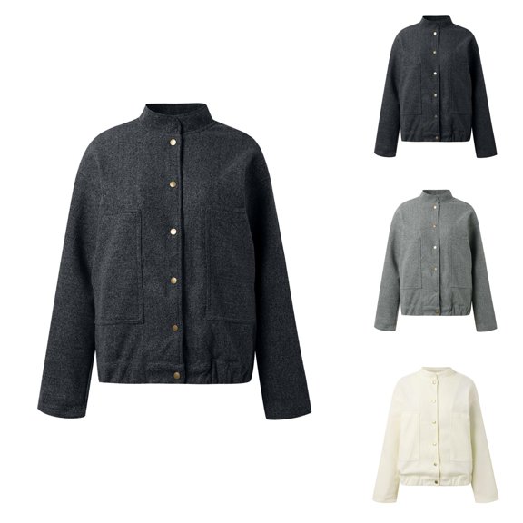 Women's Casual Long Sleeve Jacket Button Down Solid Oversized Outwear Jacket With Pocket Trendy Ladies Blouse Coat Cardigan Sweaters for Women