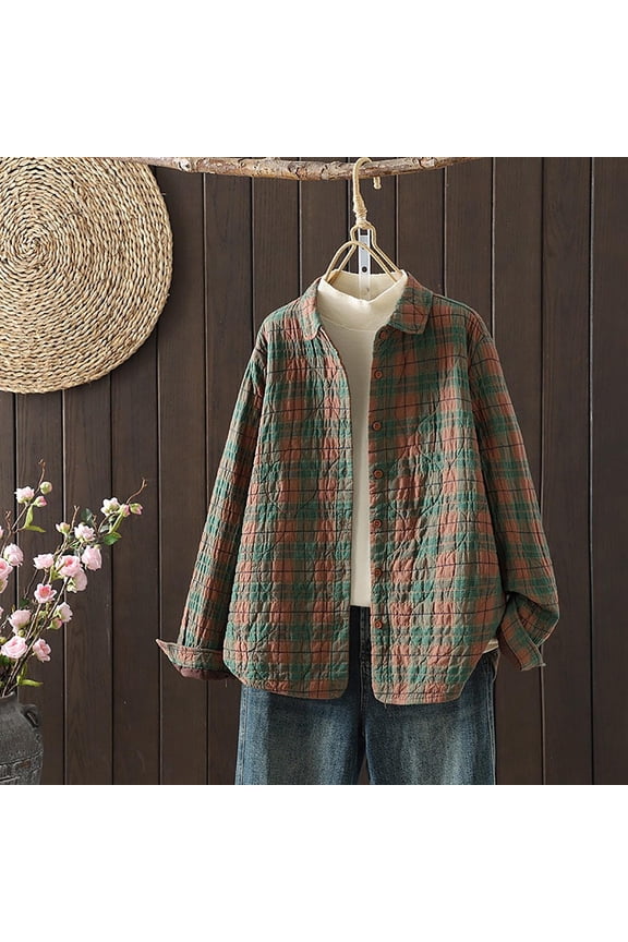 Women's Casual Long Sleeve Jacket Outerwear Coat for Fall Winter Fashion Essential Gift for Women | CSEONE,Green L