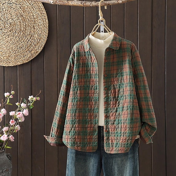Women's Casual Long Sleeve Jacket Without Hood Lightweight Outerwear Coat for Spring Fall Fashion | CSEONE,Green XL