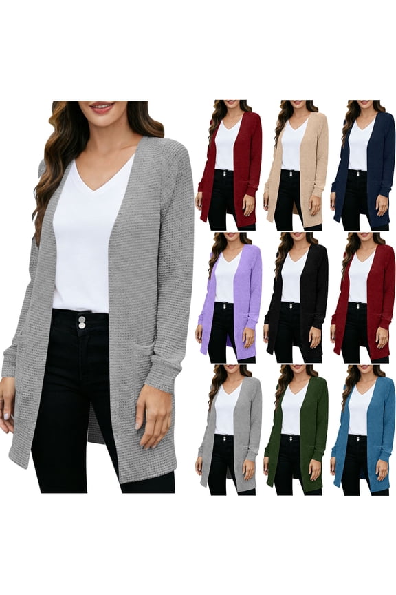 Women's Casual Long Sleeve Pocket Blouse Cardigan Sweater Top Loose Fit Comfortable Soft Knit Work Office Fall Winter Fashion | CSEONE,Army Green L