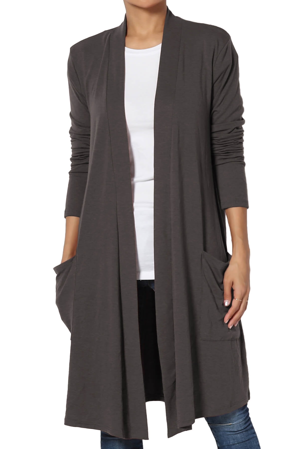 Jersey cardigan outlet with pockets