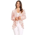 thumbnail image 1 of Women's Casual Long Sleeve Polka Dot Open Blazer Jacket, 1 of 4