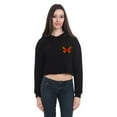 thumbnail image 1 of Women's Casual Long Sleeve Pullover Hoodies Crop Tops Sweatshirt Butterfly Sweater for Women Comfortable Sportwear Graphic Hoodie, 1 of 2