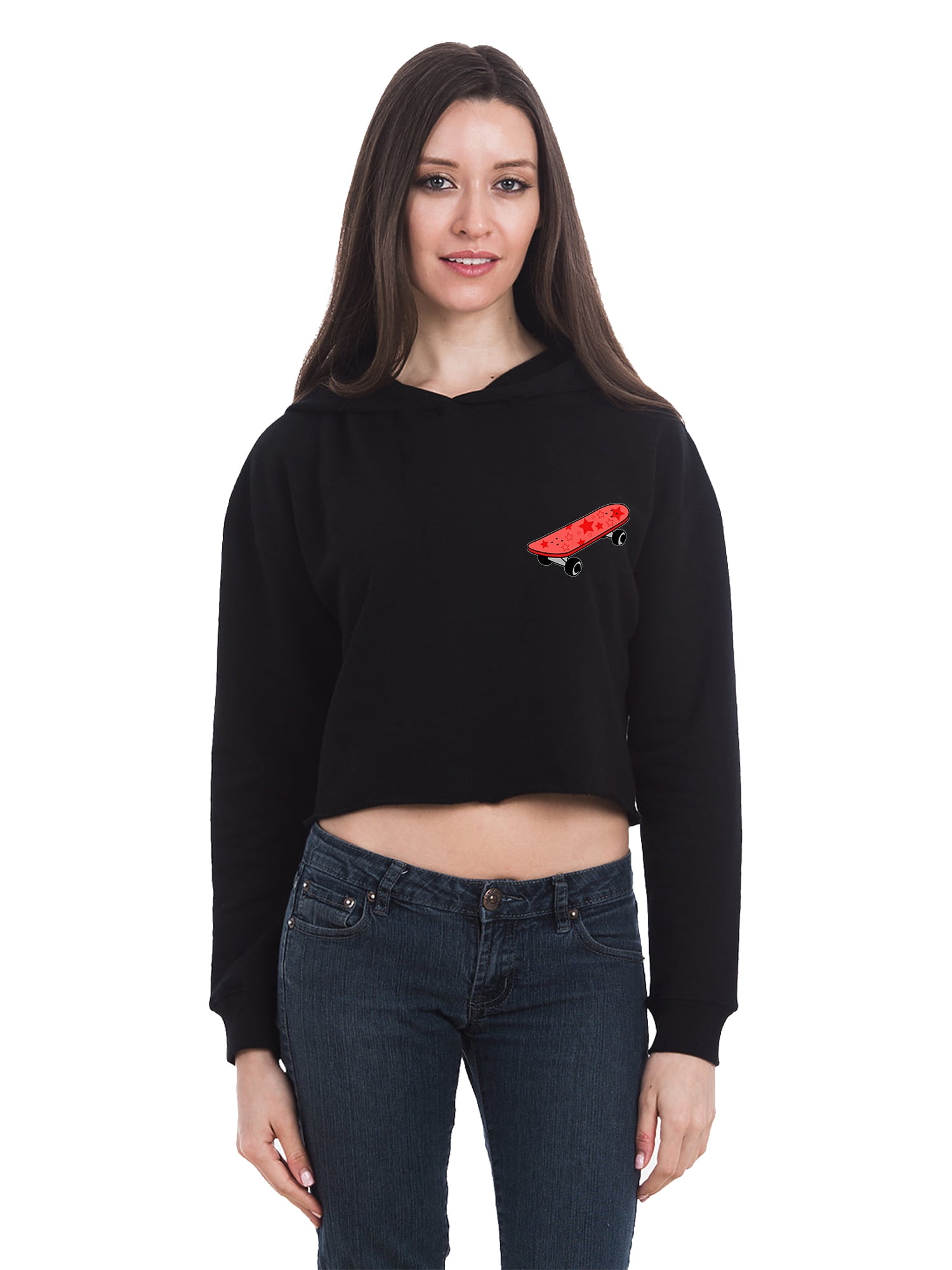 Women s Casual Long Sleeve Pullover Hoodies Crop Tops Sweatshirt Skateboard Oversized Sweater for Women Basic Graphic Hoodie