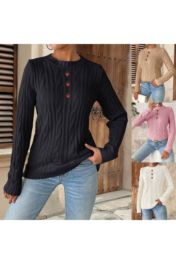 Women's Casual Long Sleeve Pullover Sweater Top Round Neck Loose Fit Solid Color Soft Knit Fashion Essential for Daily Wear Work Office Outfits Gift | Aestivo,White M