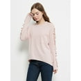 thumbnail image 1 of Women's Casual Long Sleeve Round Neck Loose Tunic Tops Sweatshirt,Pink,Small, 1 of 6