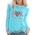 thumbnail image 1 of Women's Casual Long Sleeve Round Neck Printed Ladies Tops Blouse, 1 of 3