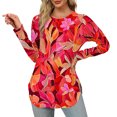 thumbnail image 1 of Women's Casual Long Sleeve Round Neck Printed T Shirt Fashionable Loose Top for Fall Autumn, 1 of 8
