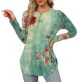 thumbnail image 1 of Women's Casual Long Sleeve Round Neck Printed T Shirt Fashionable Loose Top for Fall Autumn, 1 of 8