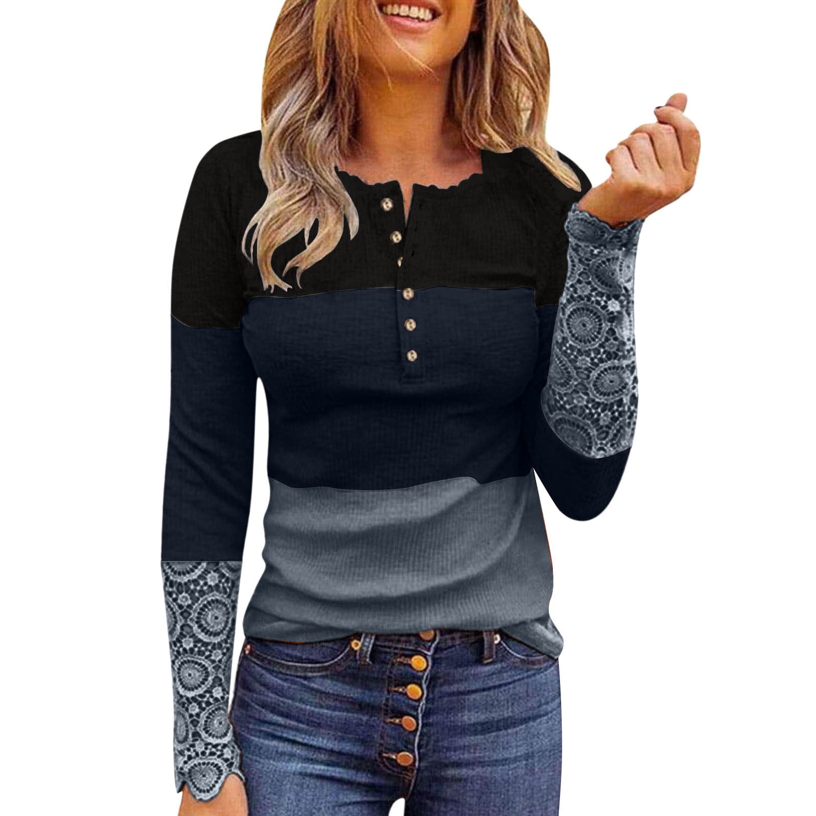 Women's Casual Long Sleeve Shirts Cotton Soft Tees For Women Long