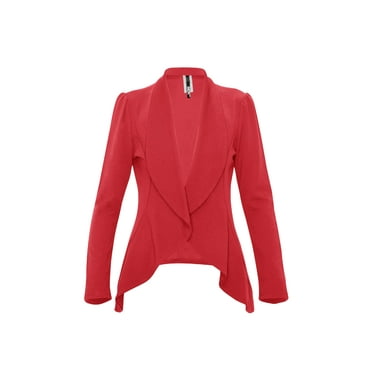 Women's Casual Long Sleeve Solid Open Blazer Jacket Made in USA