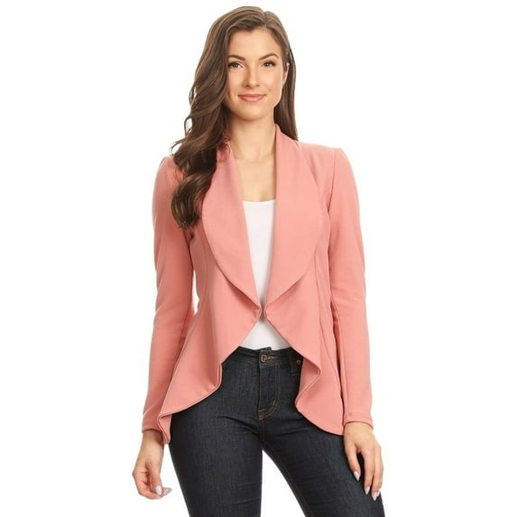 Women's Casual Long Sleeve Solid Open Blazer Jacket