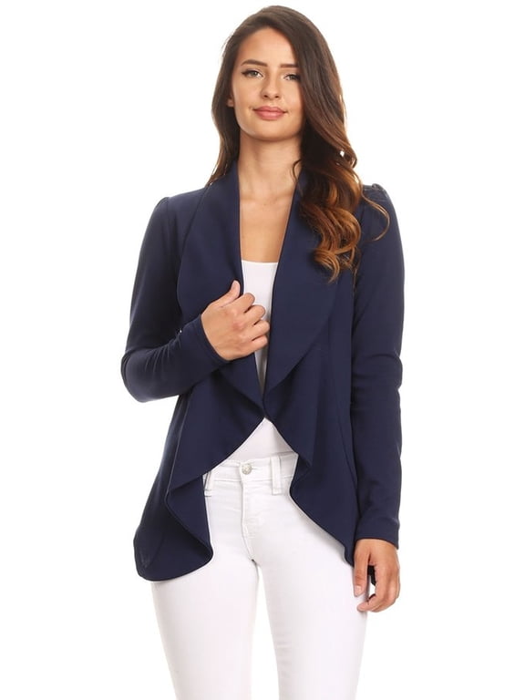 Women's Casual Long Sleeve Solid Open Blazer Jacket