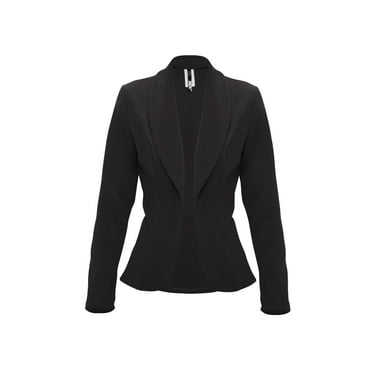 Women's Casual 3/4 Sleeve Solid Open Blazer Jacket - Walmart.com