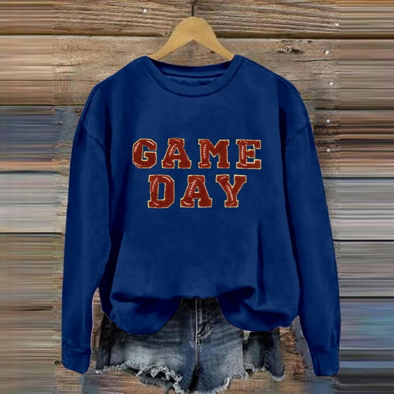 Women's Casual Long Sleeve Sweatshirt Letter Printed Pullover Shirt Crew Neck 2025 Fall Fashion Tops