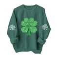 thumbnail image 1 of Women's Casual Long Sleeve Sweatshirts St. Patrick's Day Printed Graphic Crewneck Pullover Tops (XL, Green), 1 of 6