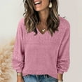 thumbnail image 1 of Women's Casual Long Sleeve V Neck Lightweight Crochet Sweater, 1 of 4