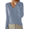 thumbnail image 1 of Women's Casual V Neck Long Sleeve Sweaters =Pullover Winter Warm Knitted Sweater Jumper Tops Blouse Gifts, 1 of 9