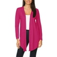 thumbnail image 1 of Moa Collection Women's Casual Long Sleeves Drape Open Front Solid Cardigan, 1 of 4
