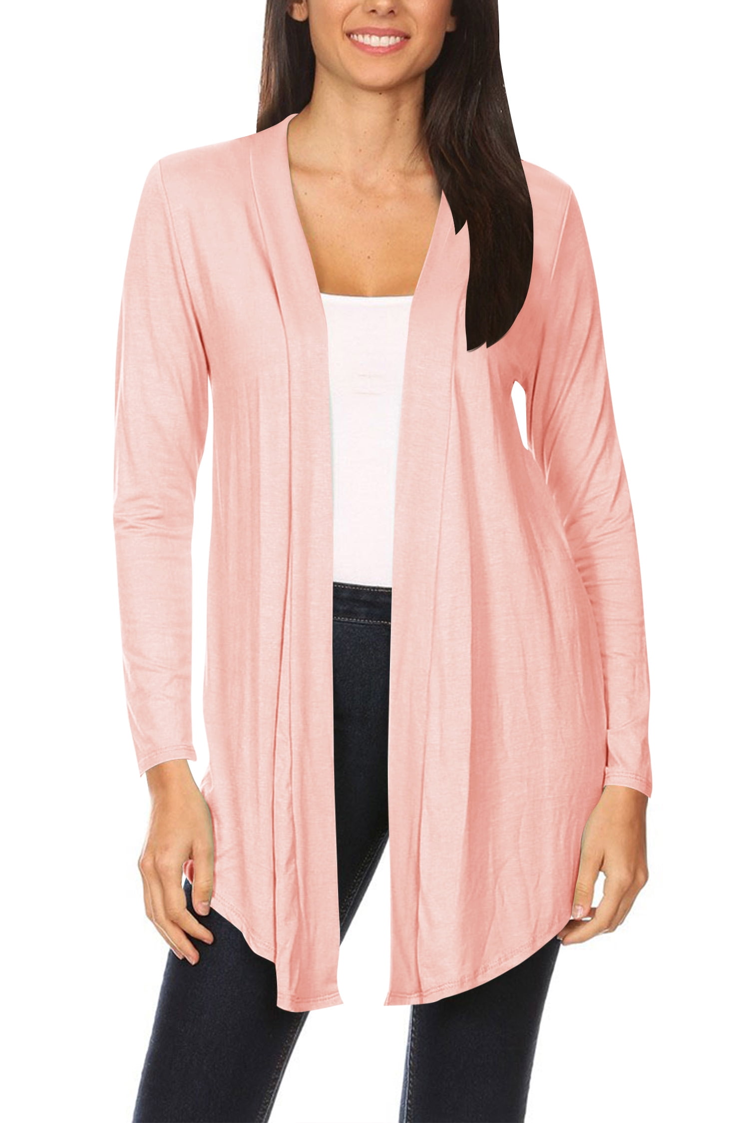 Ladies Drape Open Front Tank Linen Jacket