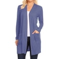 thumbnail image 1 of Women's Casual Long Sleeves Side Pockets Solid Cardigan, 1 of 3