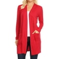 thumbnail image 1 of Women's Casual Long Sleeves Side Pockets Solid Cardigan, 1 of 3