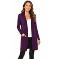 thumbnail image 1 of Women's Casual Long Sleeve Open Front Solid Cardigan with Side Pockets, 1 of 5