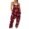 thumbnail image 1 of Women's Casual Loose Baggy Pocket Jumpsuit Fashion Playsuit Trousers Overalls Sling Jumpsuit, 1 of 6