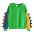 thumbnail image 1 of Women's Casual Loose Color Block Long Sleeve Dinosaur Hoodies Pullover Tops Hooded Sweatshirt, 1 of 4